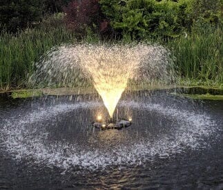 Pond fountains with lights