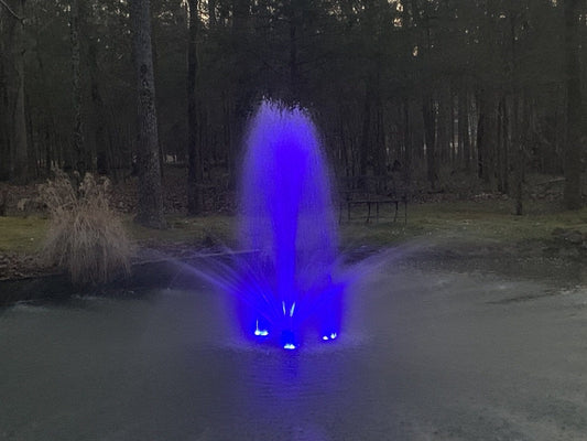 Pond fountains with lights