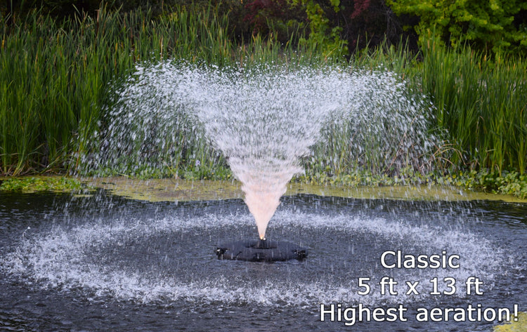 X-Large Pond Fountain by Fountain Tech, 14000 GPH Pump, 3 Displays Large Pond Fountain Vivarealm 