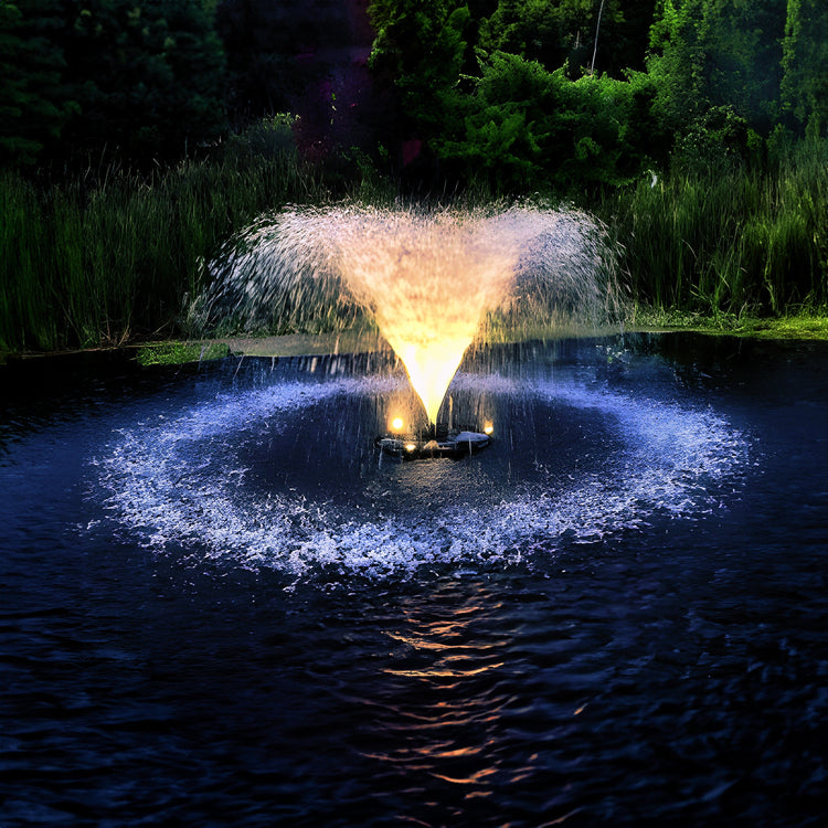 X-Large Pond Fountain by Fountain Tech, 14000 GPH Pump, 3 Displays Large Pond Fountain Vivarealm 