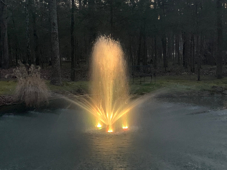 X-Large Pond Fountain by Fountain Tech, 14000 GPH Pump, 3 Displays Large Pond Fountain Vivarealm 