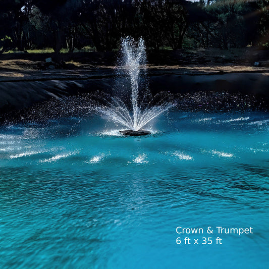 X-Large Pond Fountain by Fountain Tech, 14000 GPH Pump, 3 Displays Large Pond Fountain Vivarealm 