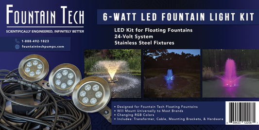NEW Stainless Steel LED, heavy duty light kits for floating fountains Vivarealm 