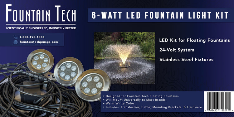 NEW Stainless Steel LED, heavy duty light kits for floating fountains Vivarealm 